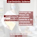 15/10/2021 - Solenidade em homenagem ao Dia dos professores