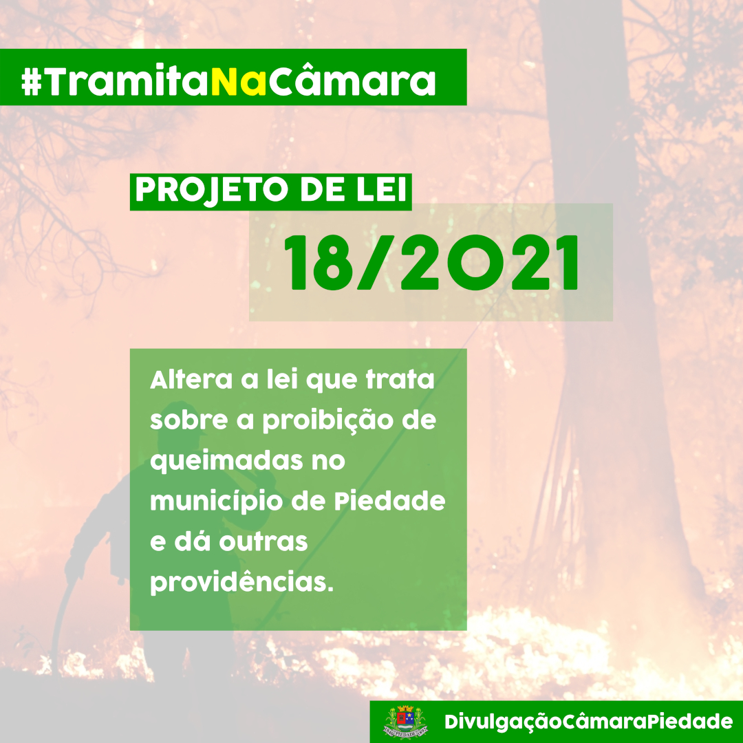 20/08/2021 - Projeto de Lei nº 18/2021